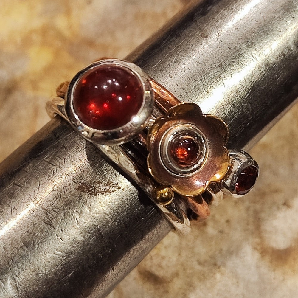 Band ring in 925 silver handcrafted RING with stone