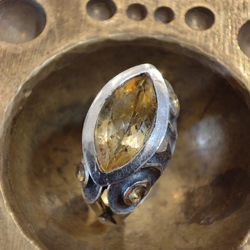 Ethnic 925 silver ring with stone - TENDU