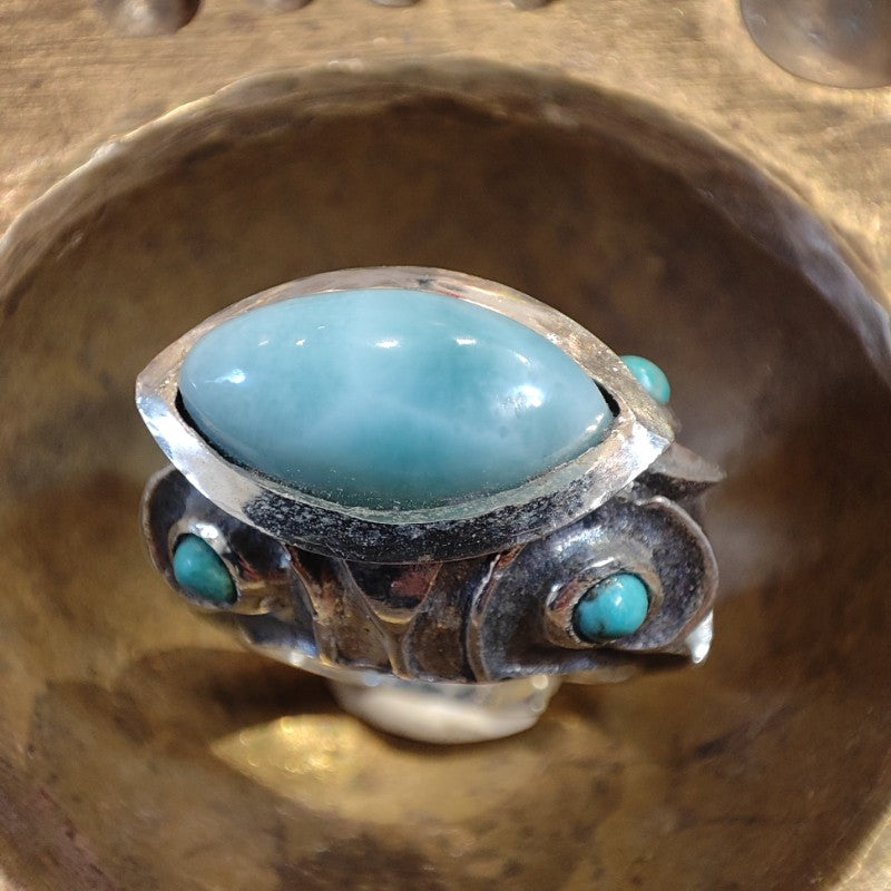 Ethnic 925 silver ring with stone - TENDU