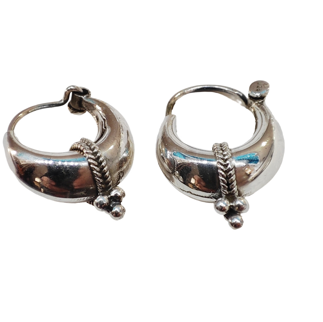 Ethnic circle EARRINGS in 925 silver - TRIBAL