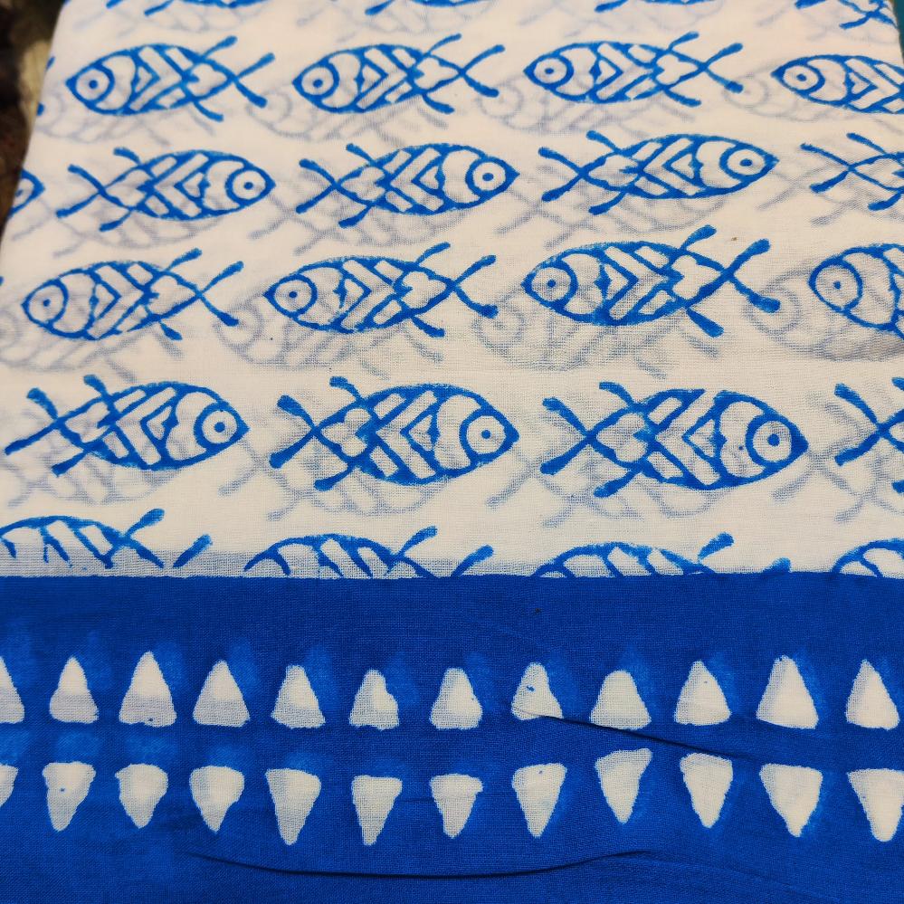 pareo indiano cotone pesce blu