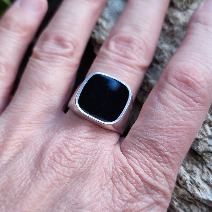 ANELLO artigianale in argento 925 con pietra - ORISSA