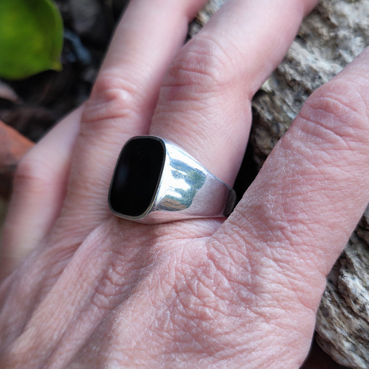 ANELLO artigianale in argento 925 con pietra - ORISSA