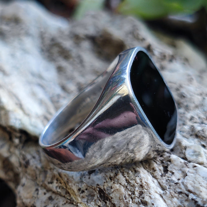 ANELLO artigianale in argento 925 con pietra - ORISSA