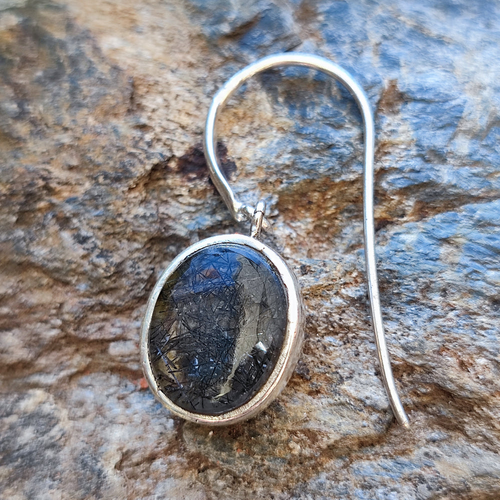 Orecchini etnici in argento 925 pietra - KAHUNI