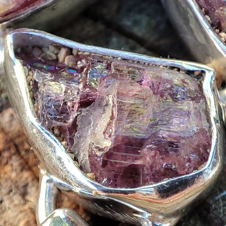 Bracciale argento 925 TORMALINA verde e rosa - NIRDA