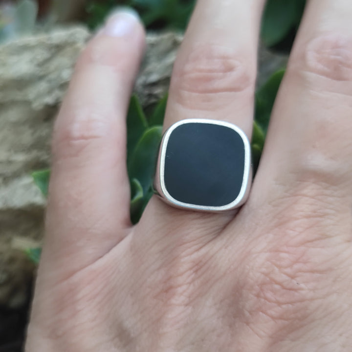 ANELLO artigianale in argento 925 con pietra - ORISSA