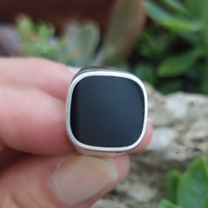 ANELLO artigianale in argento 925 con pietra - ORISSA