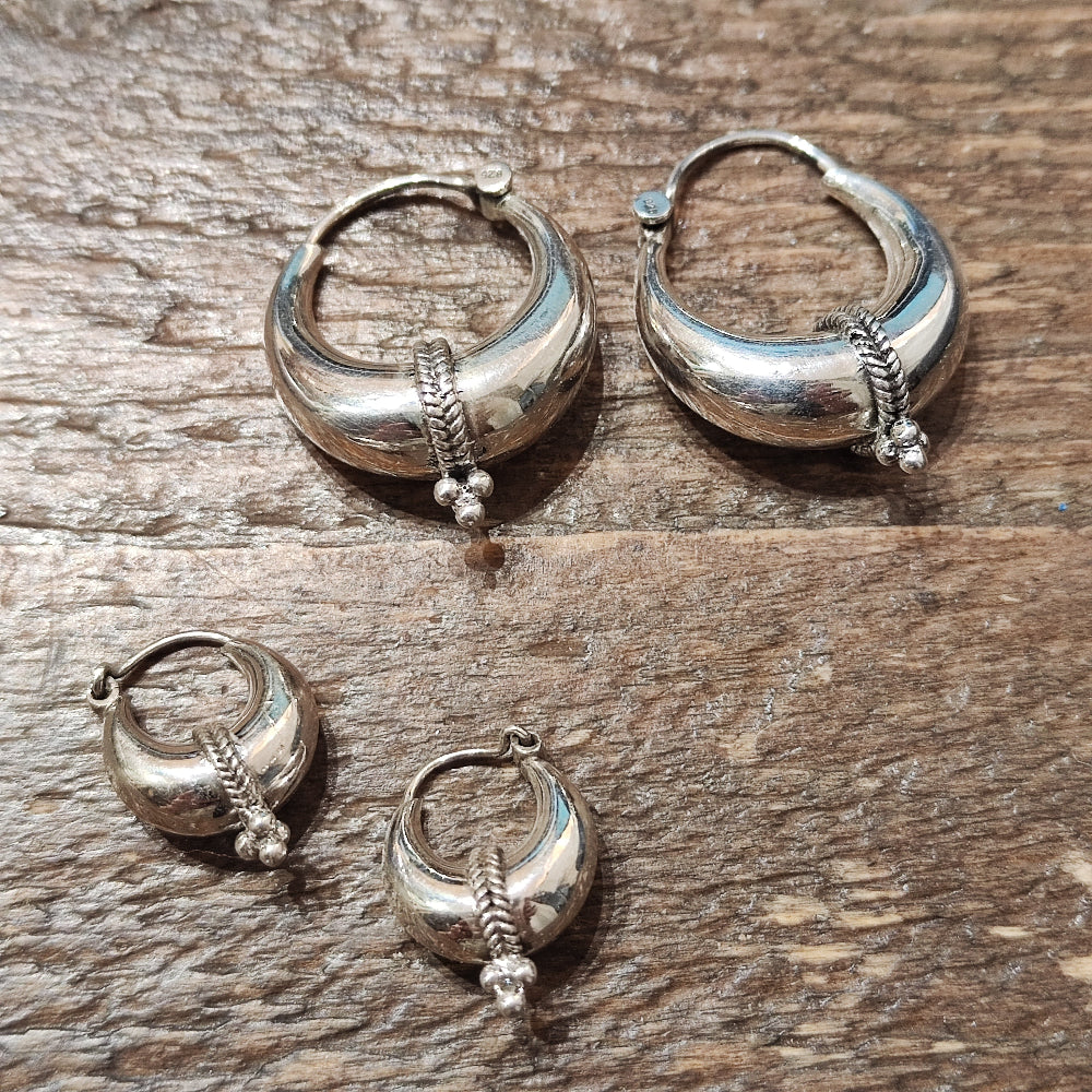 ORECCHINI etnici cerchio in argento 925 - TRIBAL