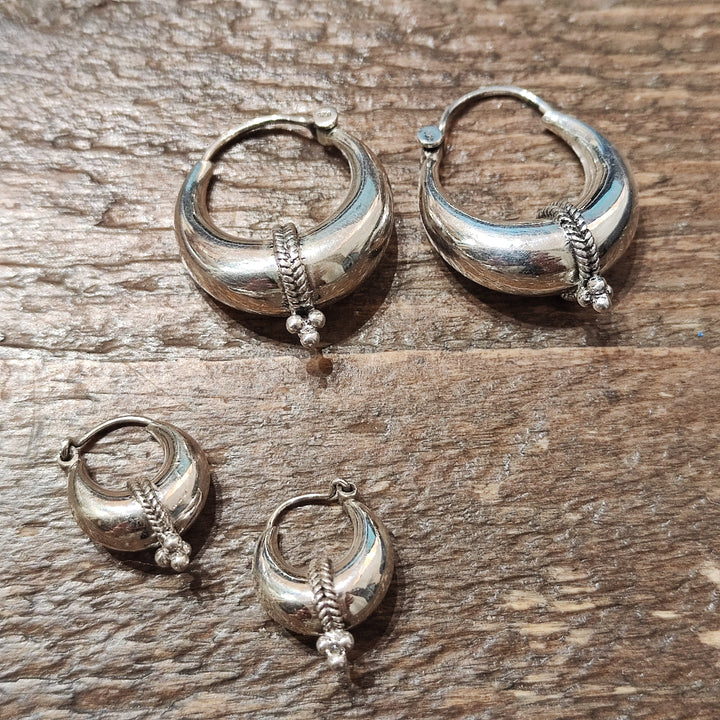 ORECCHINI etnici cerchio in argento 925 - TRIBAL