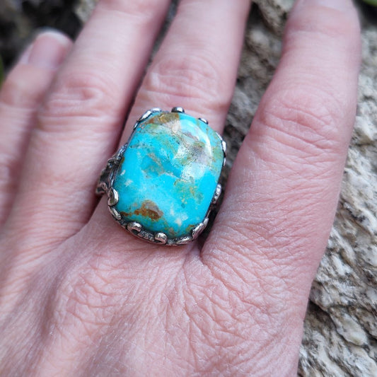 Anello etnico con pietra in argento 925 - JAKHAN