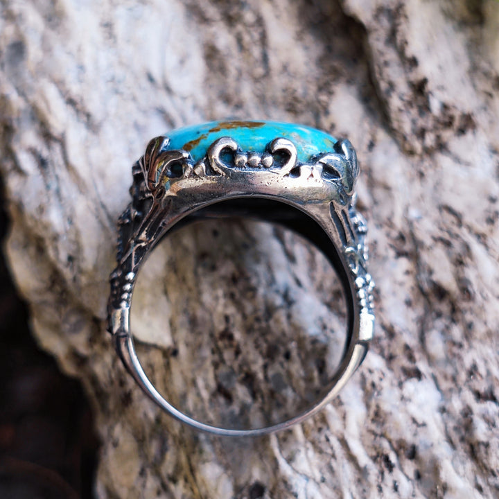 Anello etnico con pietra in argento 925 - JAKHAN