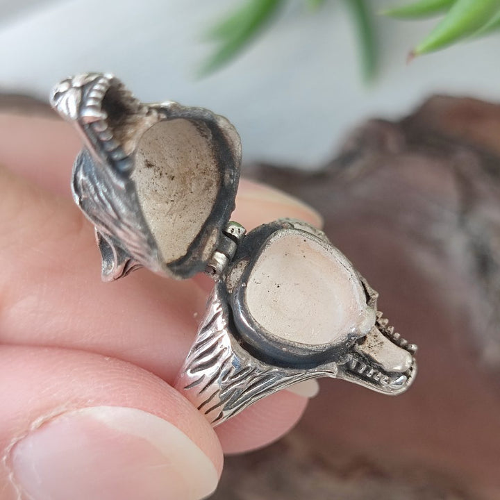 Anello in argento apribile 925 con lupo - WOLF
