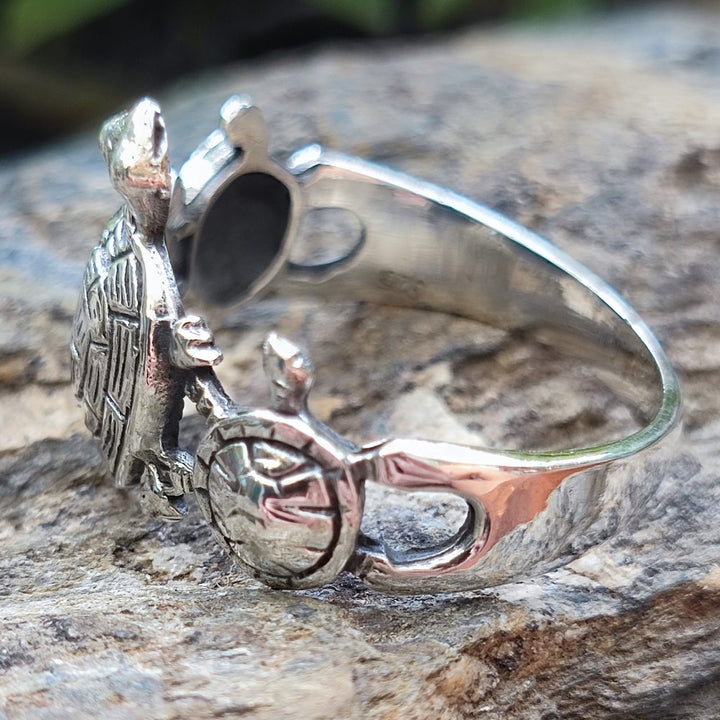 Anello in argento 925 con tartarughe - KACHU