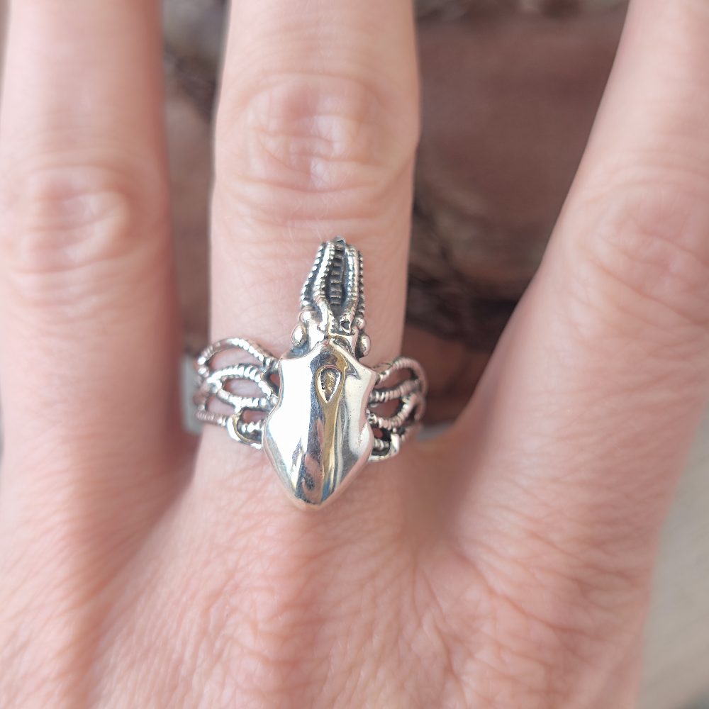 Anello in argento 925 con calamaro - SKVIDA
