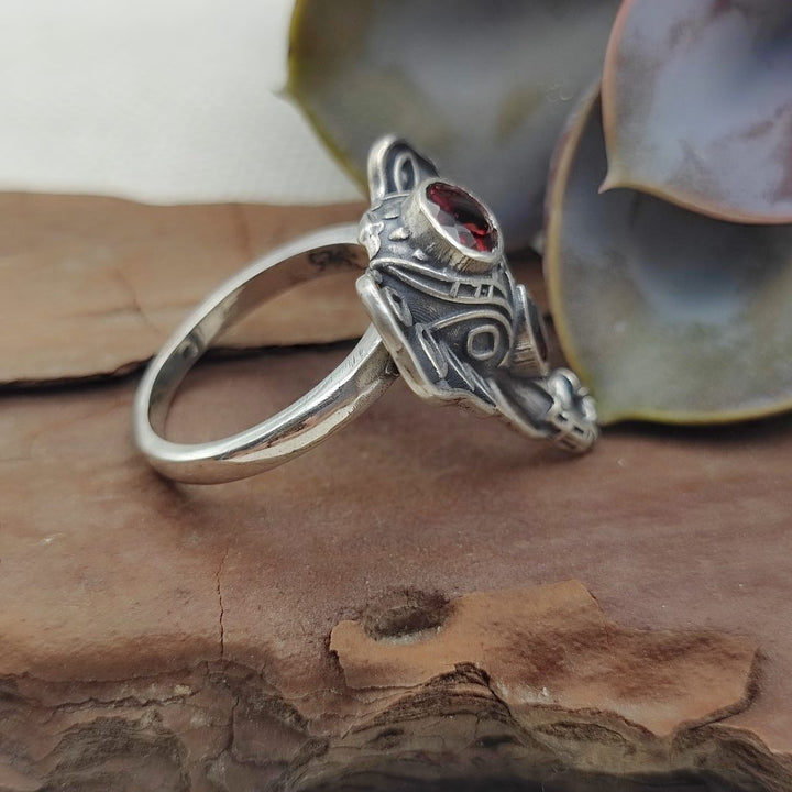 Anello etnico elefante in argento 925 con pietra  - ATAIKULA