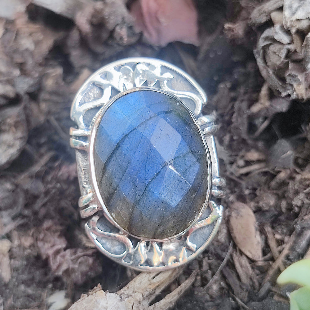 Anello etnico in argento 925 con pietra - PINDARIE