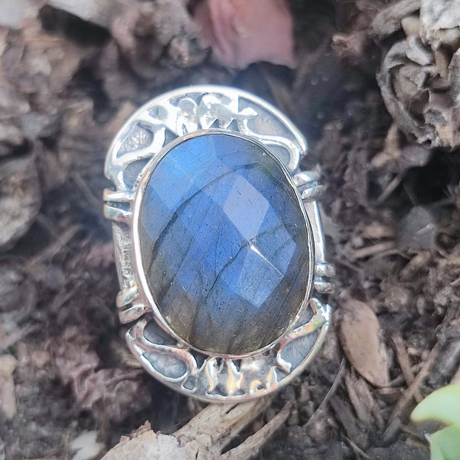 Anello etnico in argento 925 con pietra - PINDARIE