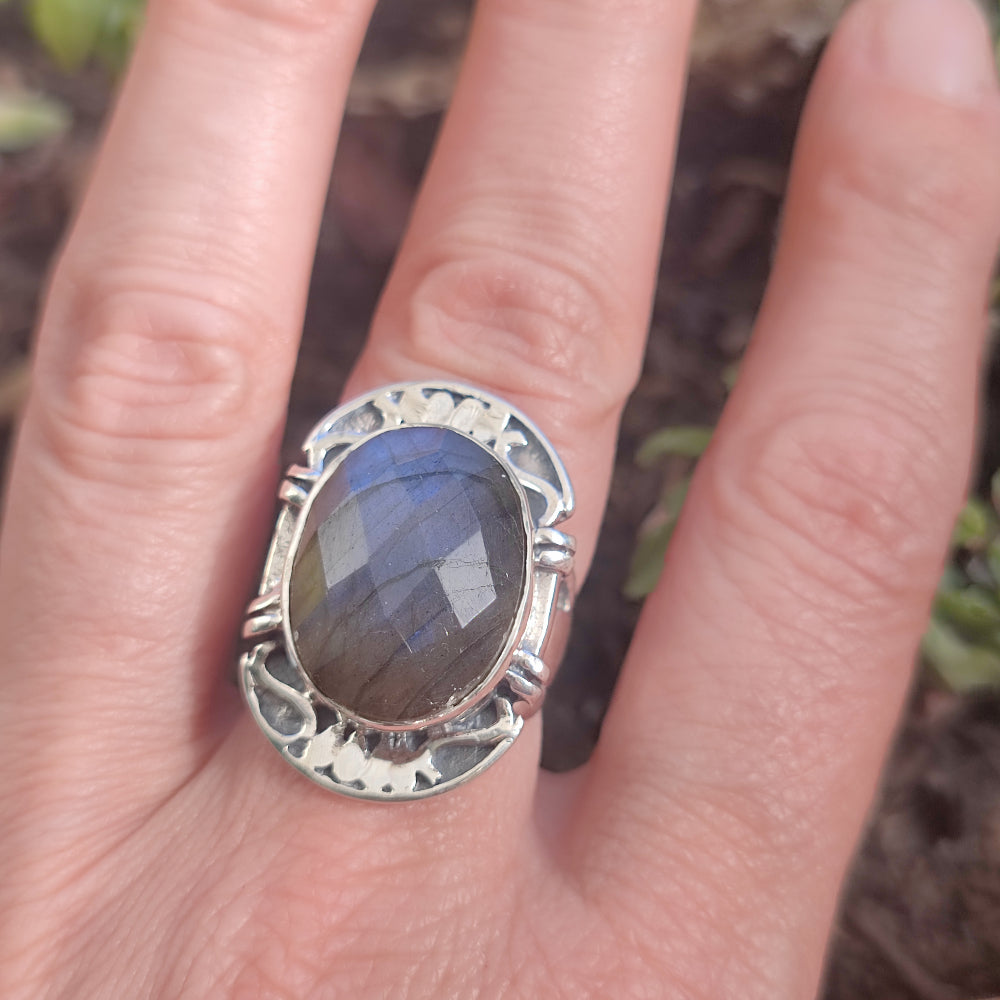 Anello etnico in argento 925 con pietra - PINDARIE