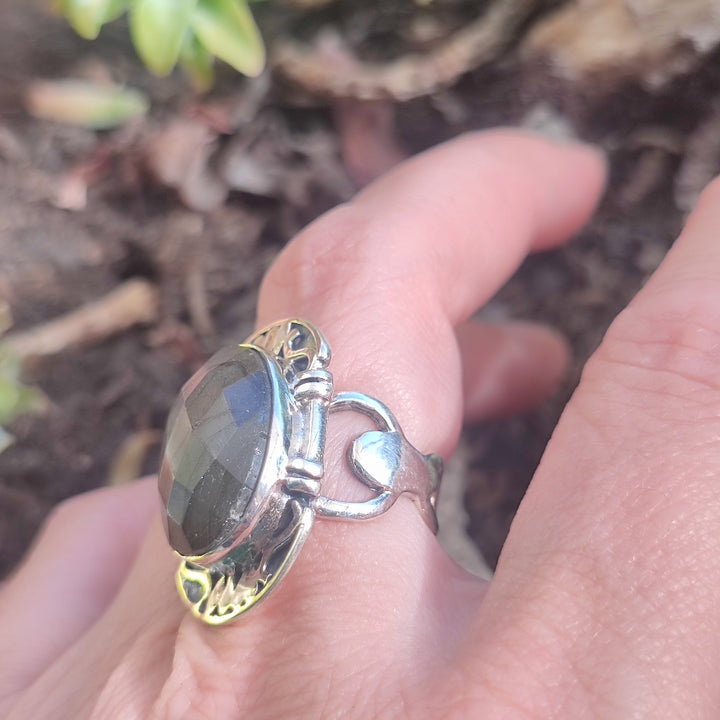 Anello etnico in argento 925 con pietra - PINDARIE