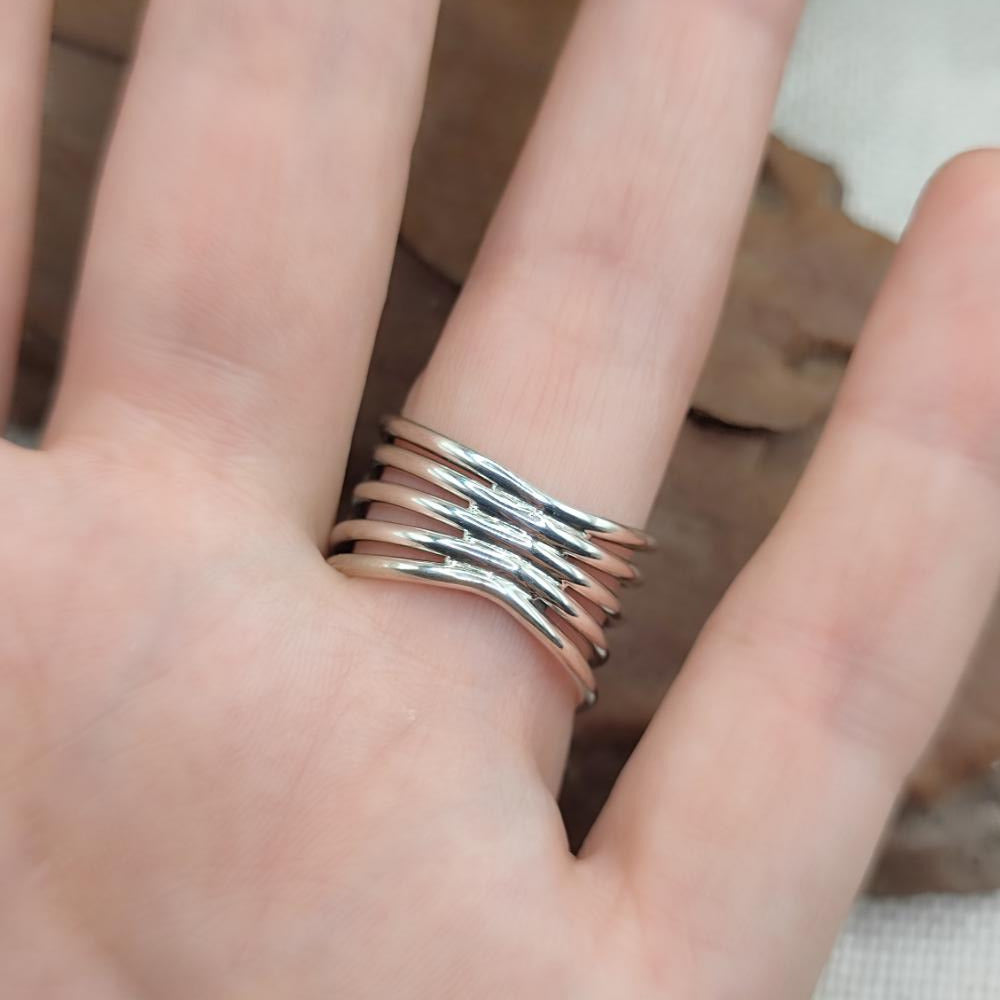 Anello a fascia alta in argento 925 - PAKARDAN