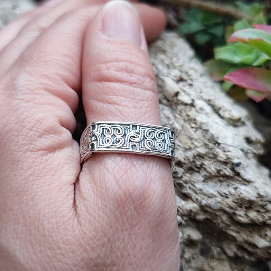 Anello a fascia quadrata in argento 925 - BARMER