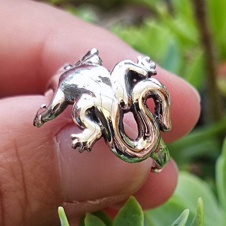 ANELLO artigianale in argento 925 - GEKO