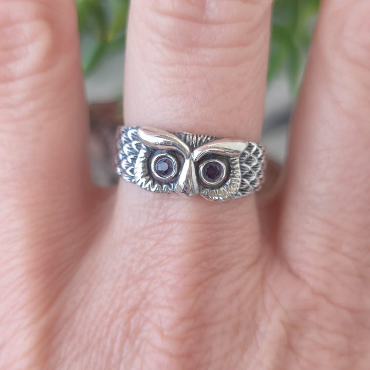 Anello gufo in argento 925 con pietra - KUIRA