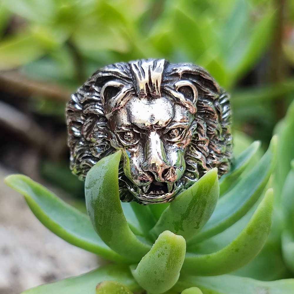 ANELLO Leone artigianale in argento 925 - AZUL