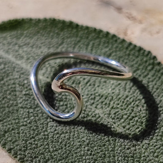 ANELLO fascia sottile in argento 925 - ONDA