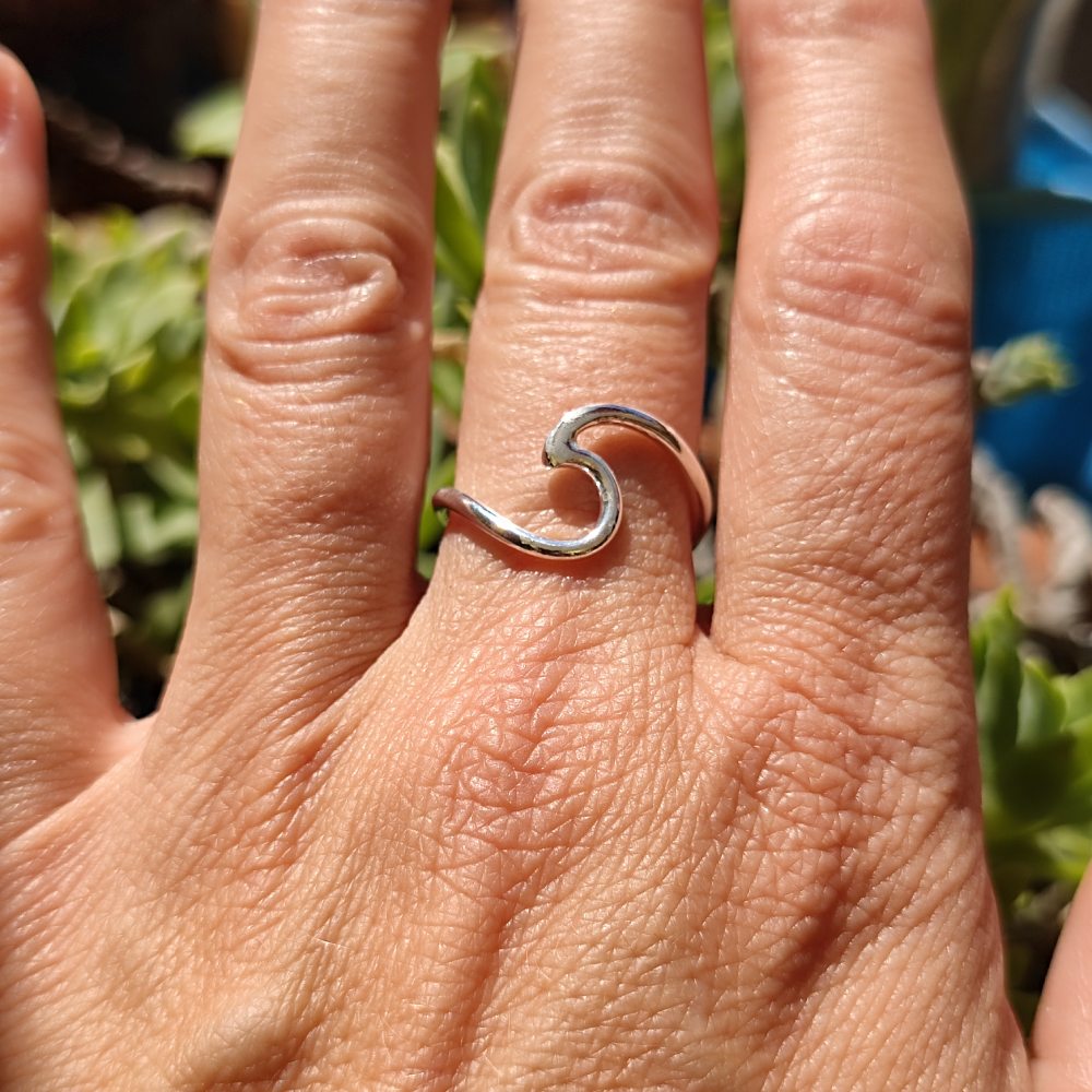 ANELLO fascia sottile in argento 925 - ONDA