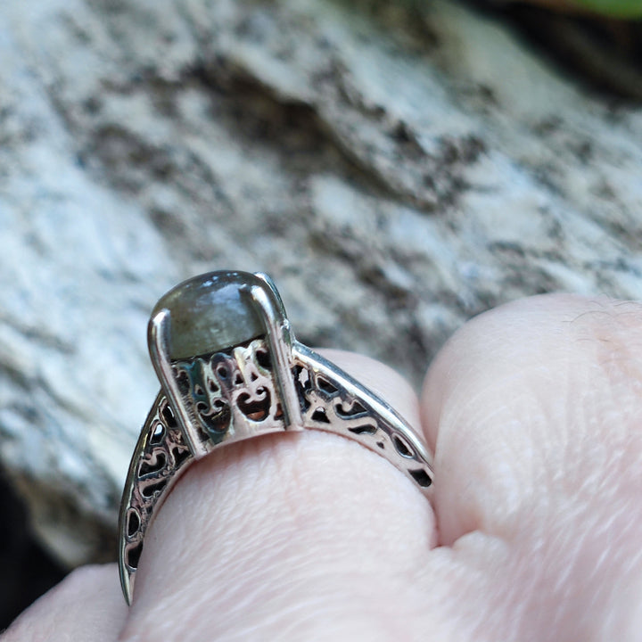 Anello etnico con pietra in argento 925 - BAREILLY