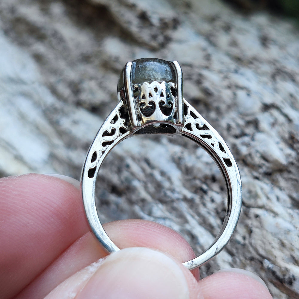Anello etnico con pietra in argento 925 - BAREILLY