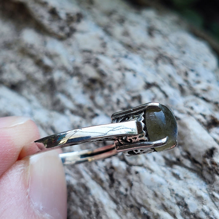 Anello etnico con pietra in argento 925 - BAREILLY
