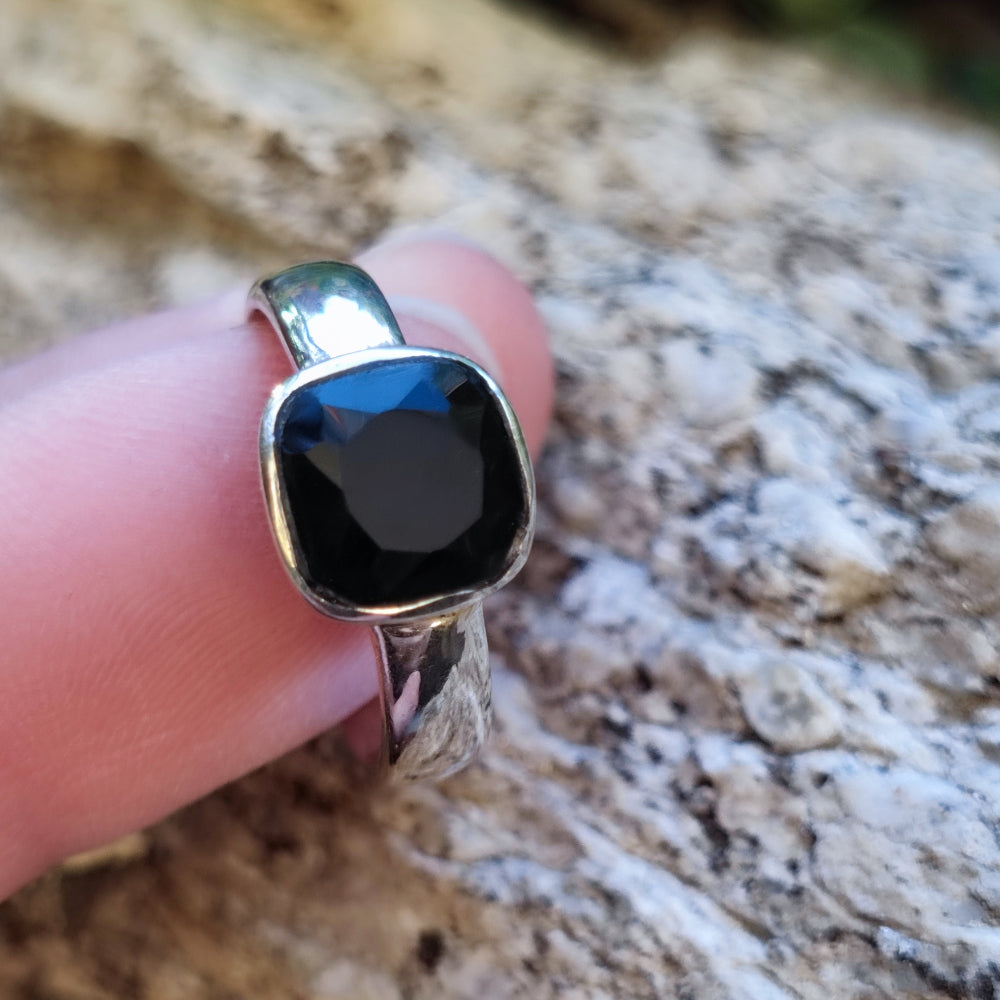 Anello etnico in argento 925 con pietra - TURKI