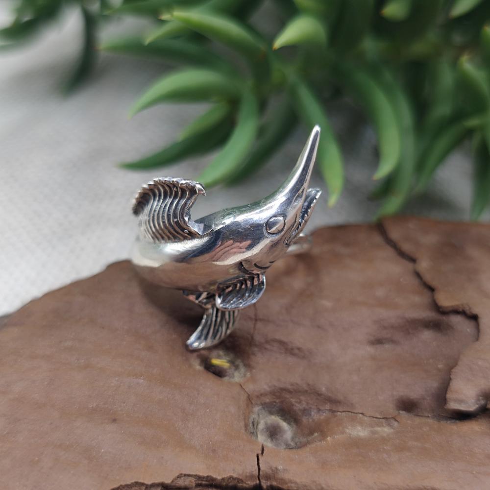 Anello in argento 925 con pesce spada - KUSMI