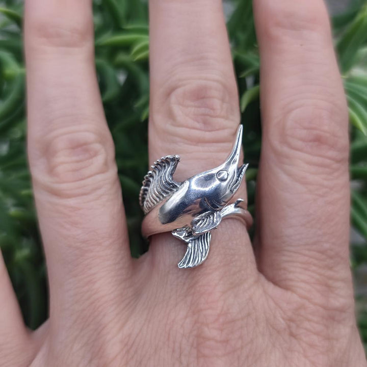 Anello in argento 925 con pesce spada - KUSMI