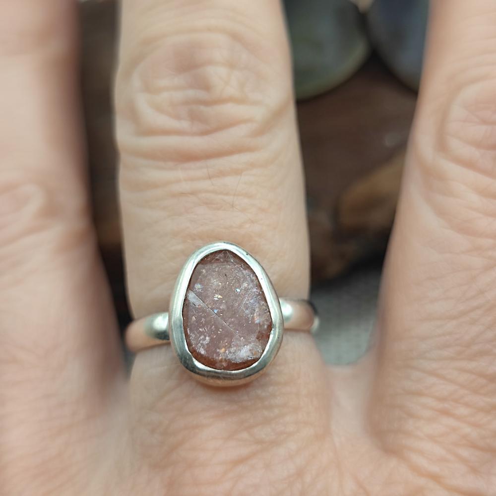 Anello artigianale in argento 925 con pietra - KAMANPUR