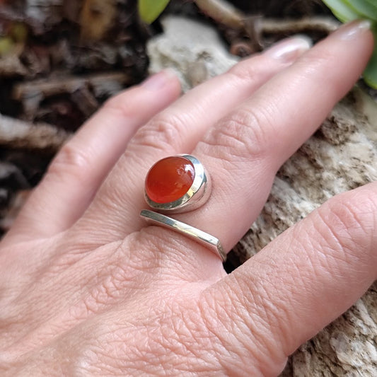 Anello artigianale con pietra in argento 925 - AMINA