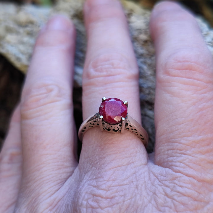 Anello etnico con pietra in argento 925 - BAREILLY
