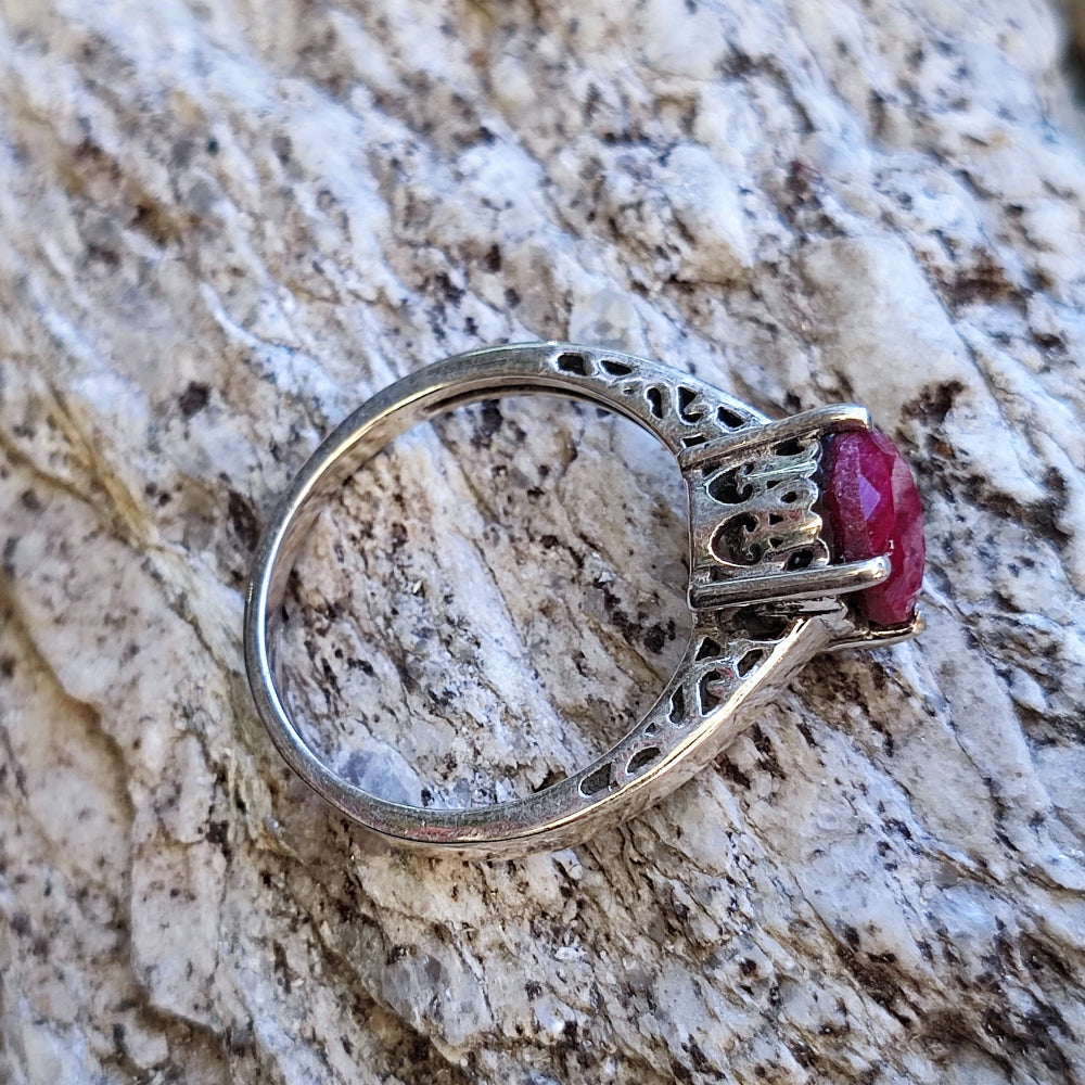 Anello etnico con pietra in argento 925 - BAREILLY