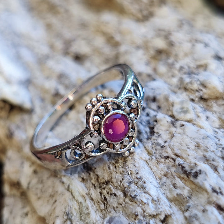 Anello etnico con pietra in argento 925 - BIPRAI