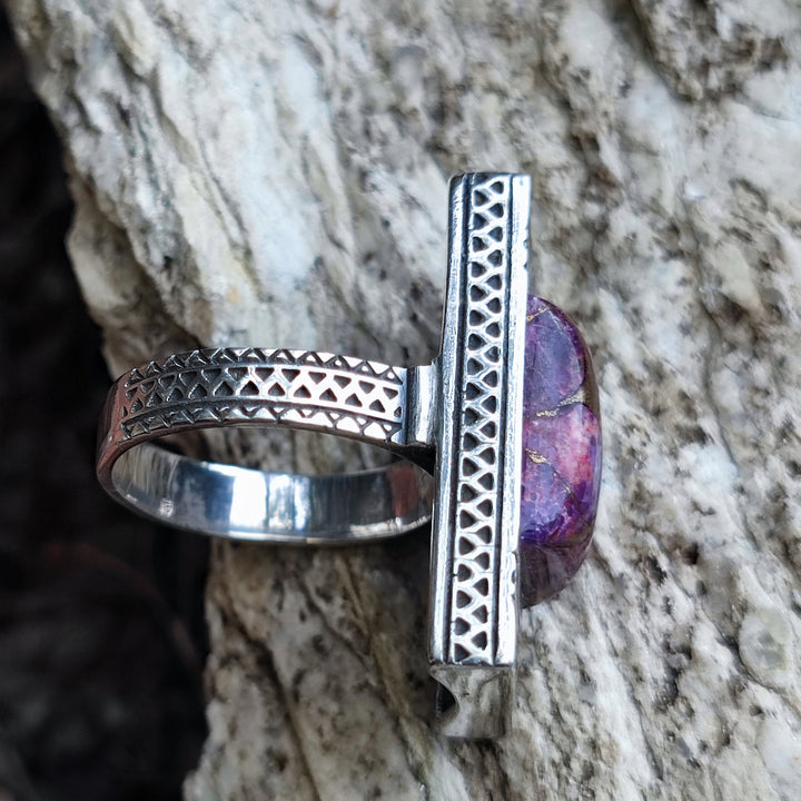 Anello etnico in argento 925 con pietra - CHIPLI