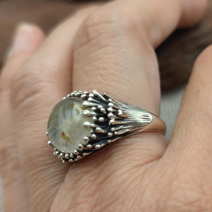 Anello etnico in argento 925 con pietra - DOGACHI