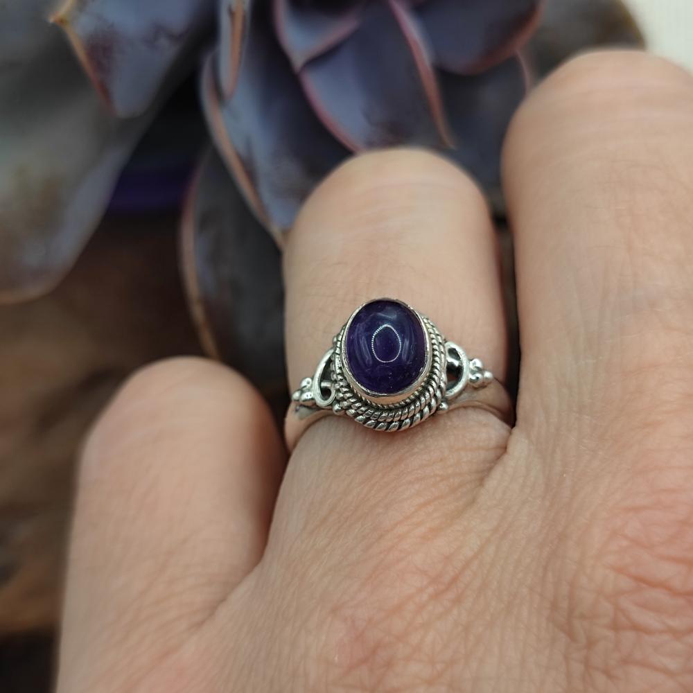 Anello etnico in argento 925 con AMETISTA - ELURU