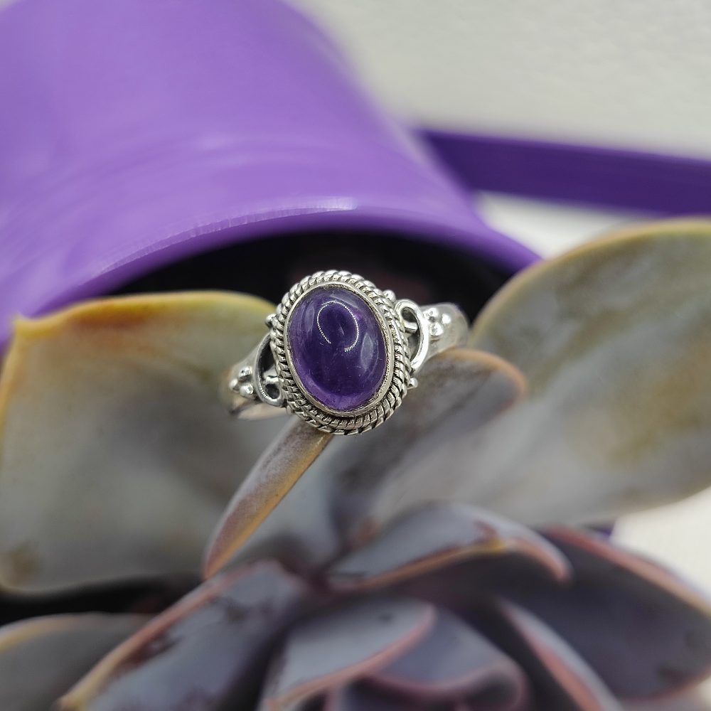 Anello etnico in argento 925 con AMETISTA - ELURU