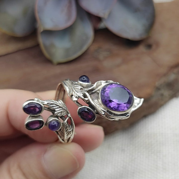 Anello artigianale in argento 925 con pietre - GATHAL