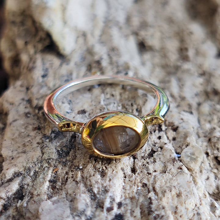 Anello artigianale con pietra in argento 925 - ISAGARH