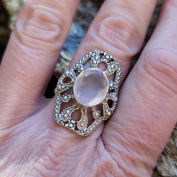 Anello etnico con pietra in argento 925 - KACHOLLA