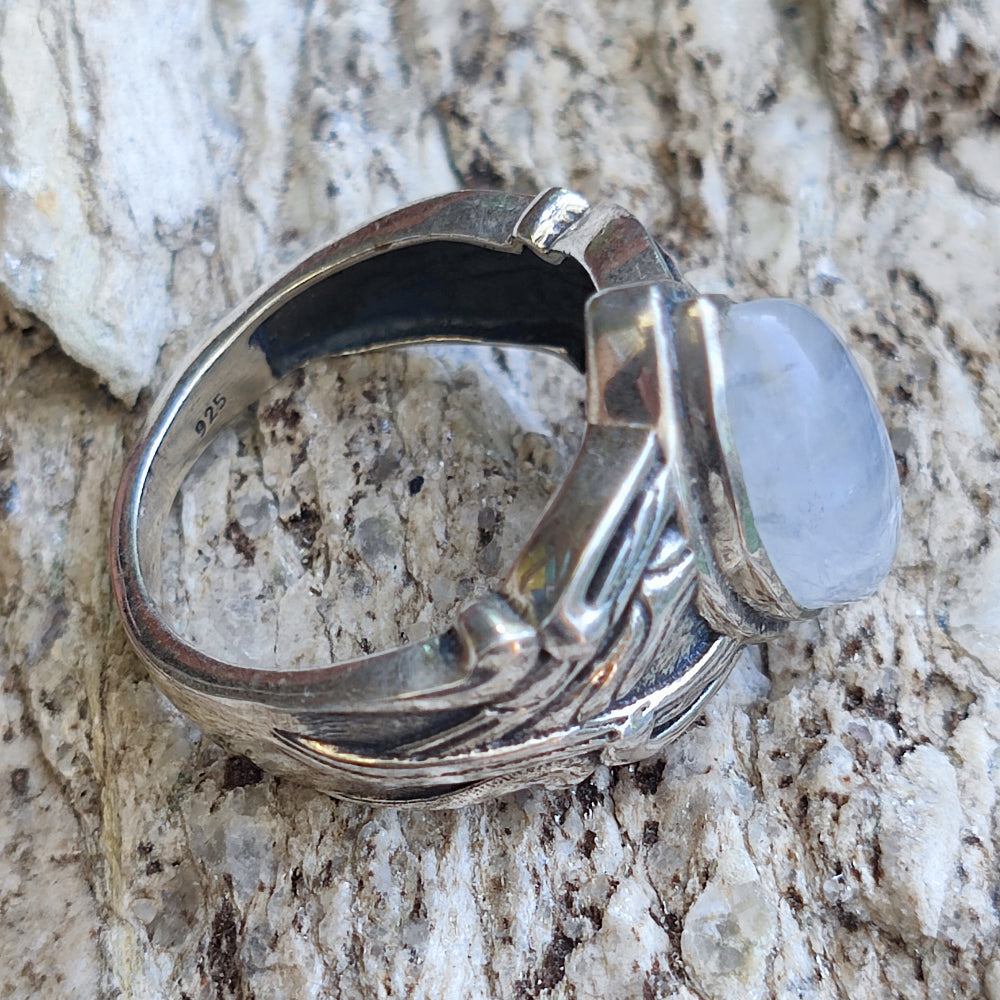 Anello etnico con pietra in argento 925 - KALIKIRI